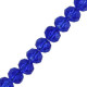 Faceted glass rondelle beads 6x4mm Cerulean blue pearl shine coating